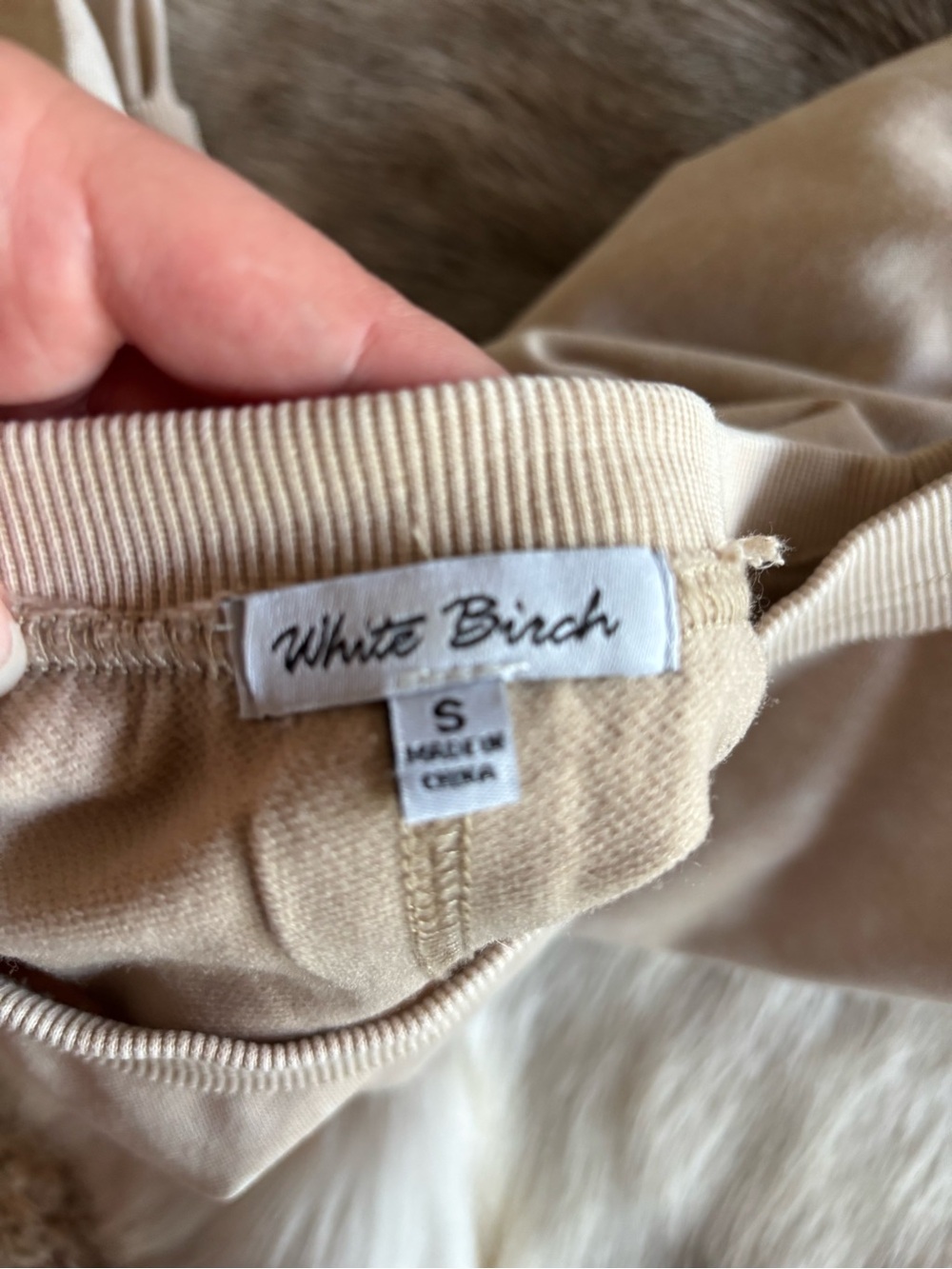 white birch Beige Mineral-Wash Long Sleeve Sweatshirt - Picture 9 of 10